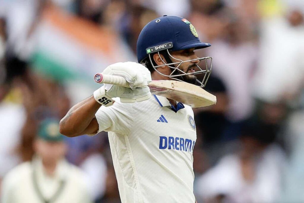 Nitish Kumar Reddy Celebrates Half Century In Pushpa Style