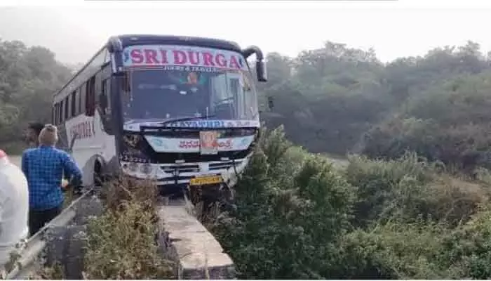 Bus Accident On Srisailam Ghat